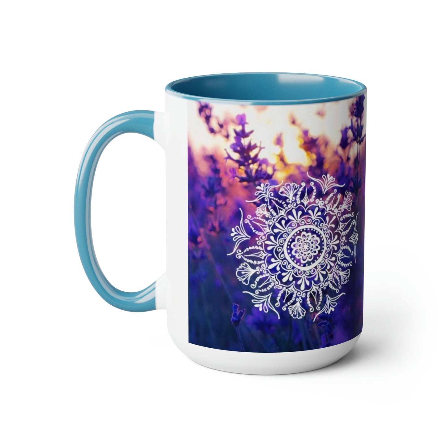 Sunrise Lavander  Two-Tone Coffee Mugs, 15oz