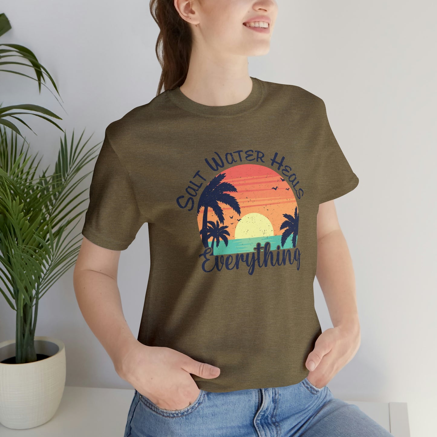 Saltwater Heals Everything Print Jersey Short Sleeve Tee