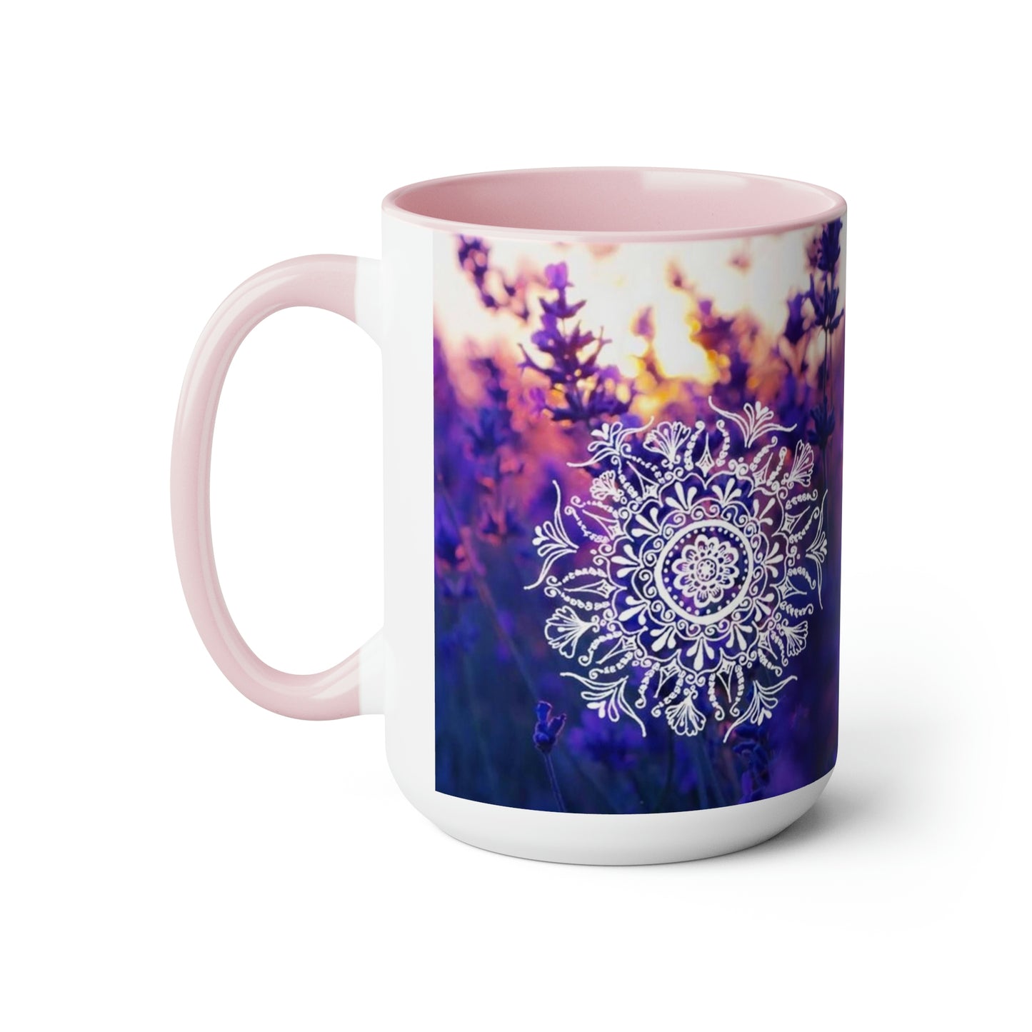 Sunrise Lavander  Two-Tone Coffee Mugs, 15oz