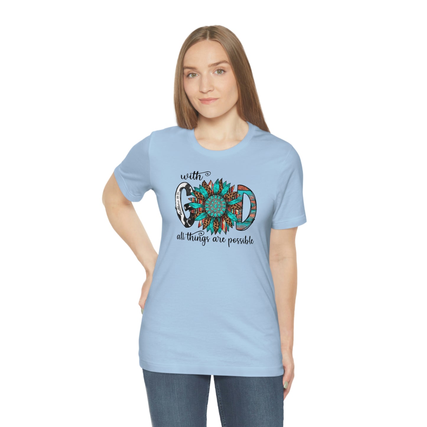 With God All Things Are Possible Unisex Jersey Short Sleeve Tee
