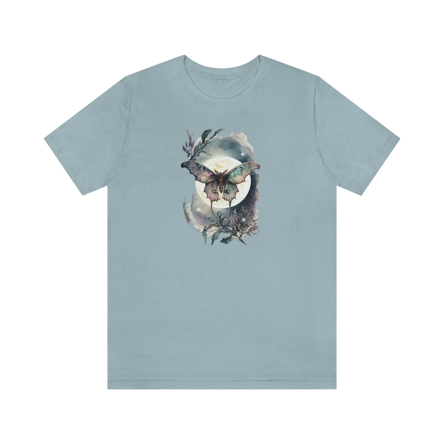 Moth Moonlight Print, Jersey Short Sleeve Tee