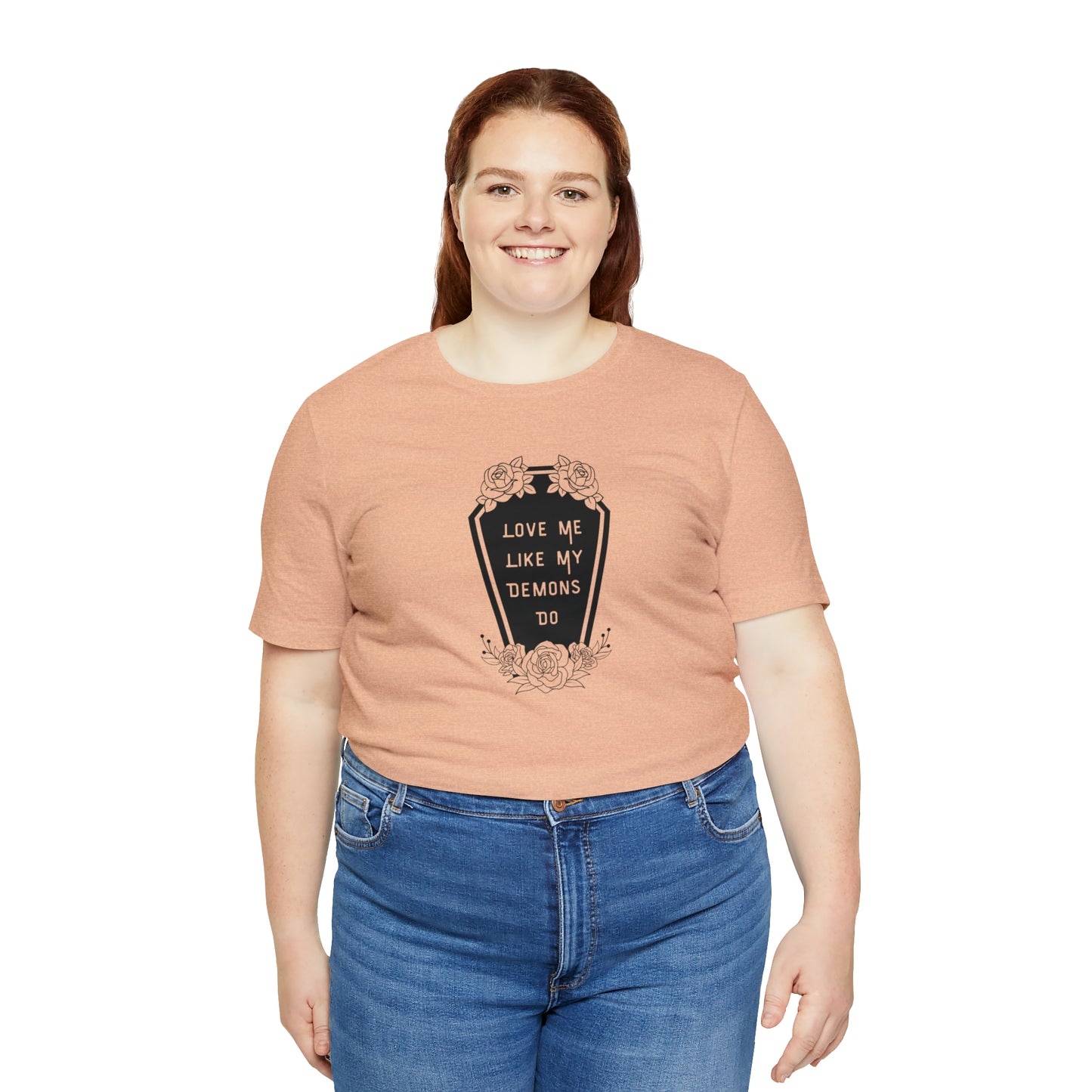 Love Me Like My Demons Do Print Jersey Short Sleeve Tee