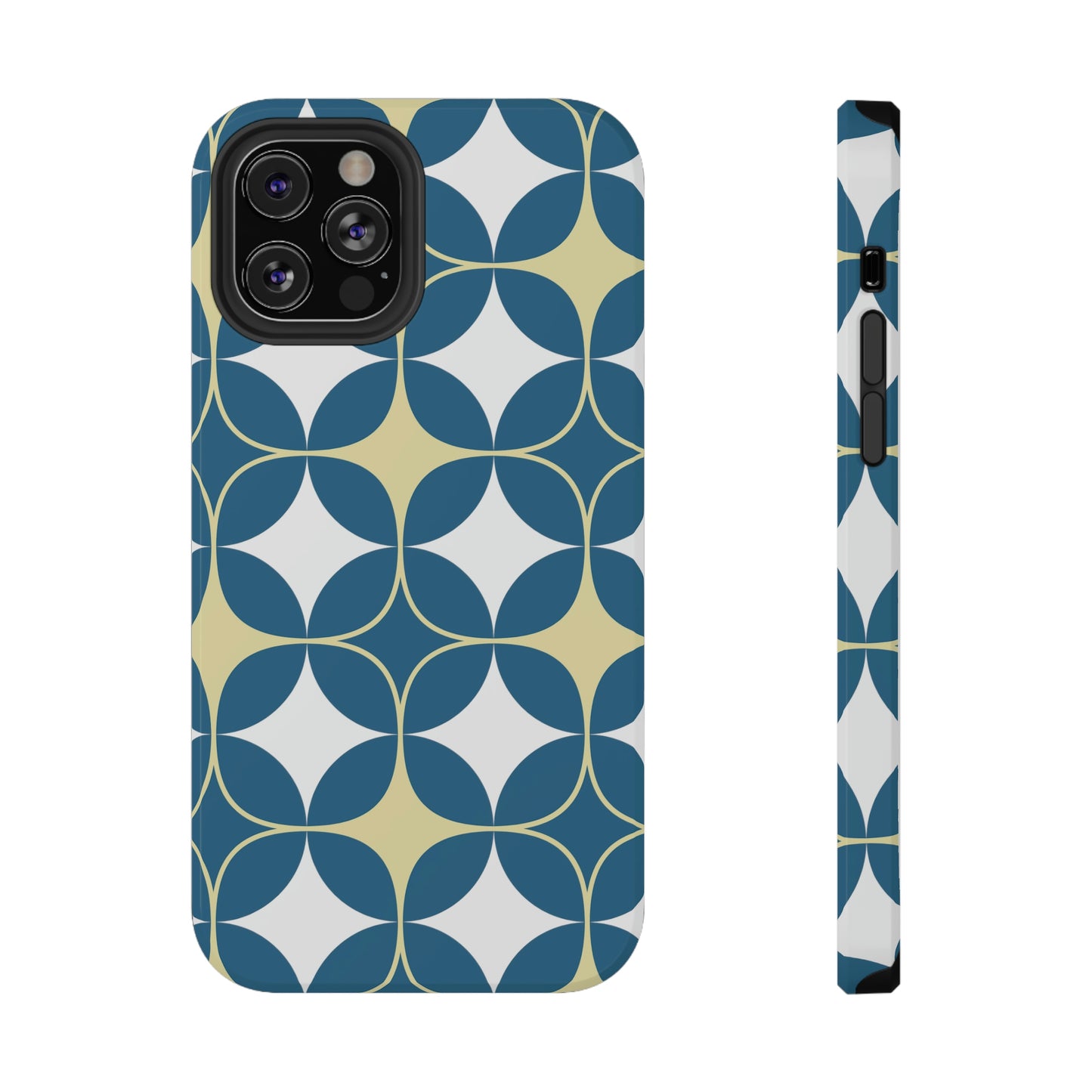Geometric Blue Print Impact-Resistant Cases
