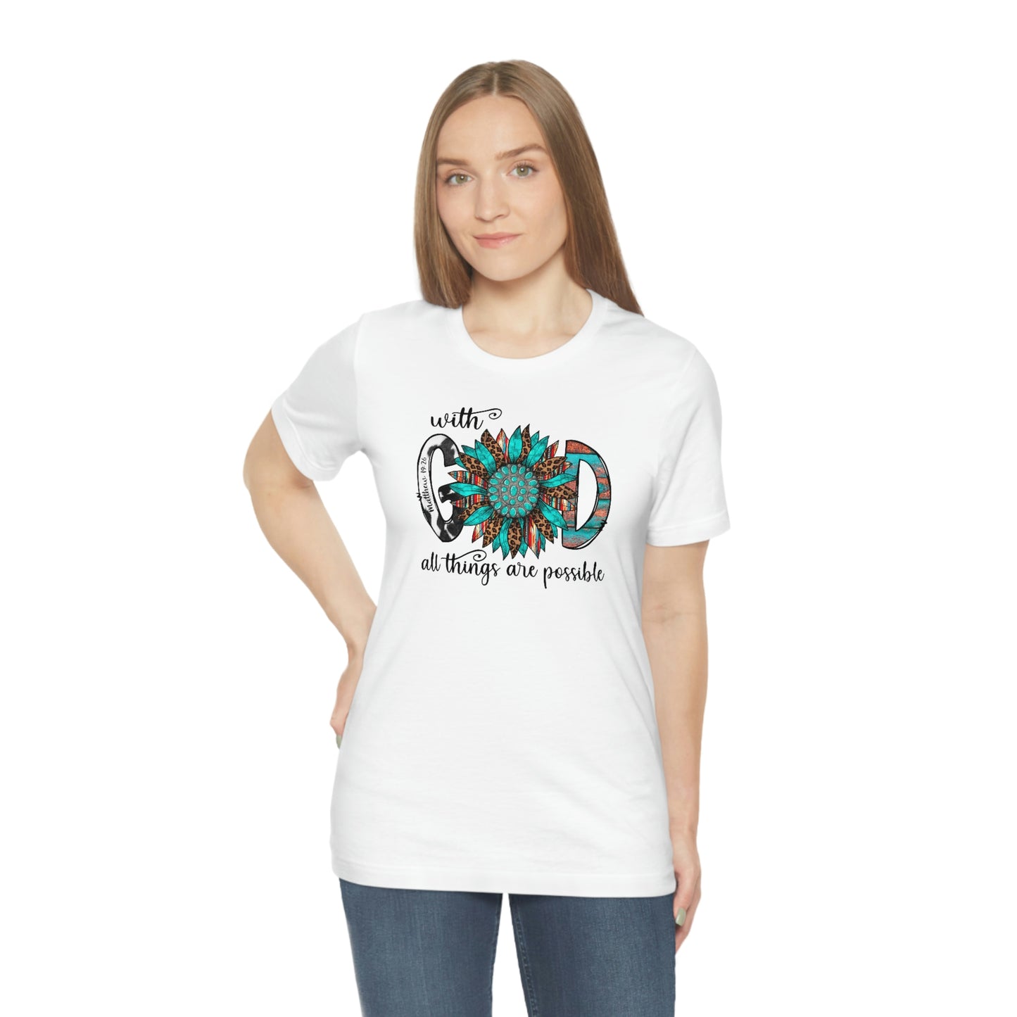 With God All Things Are Possible Unisex Jersey Short Sleeve Tee