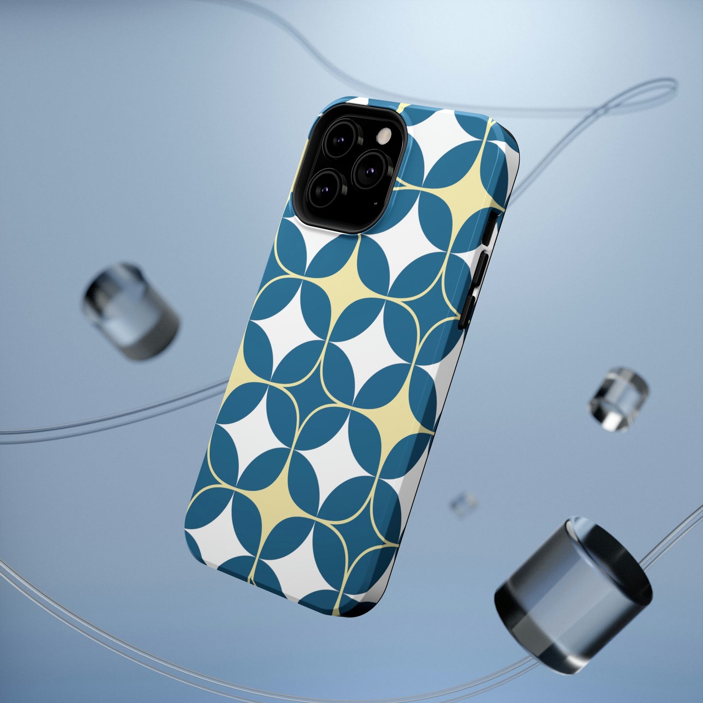 Geometric Blue Print Impact-Resistant Cases