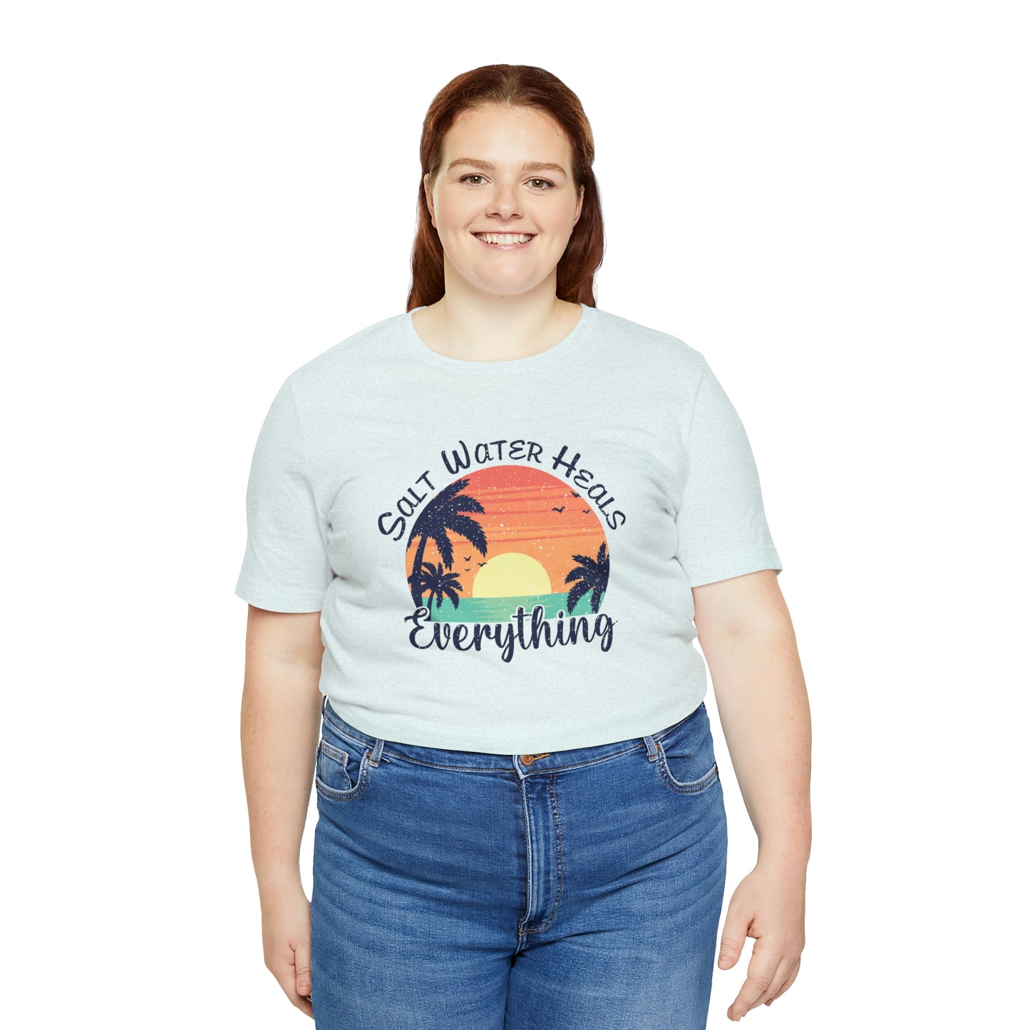 Saltwater Heals Everything Print Jersey Short Sleeve Tee