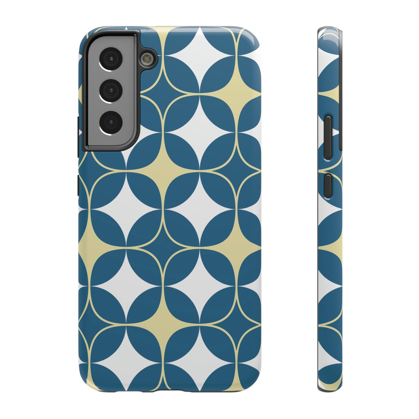 Geometric Blue Print Impact-Resistant Cases