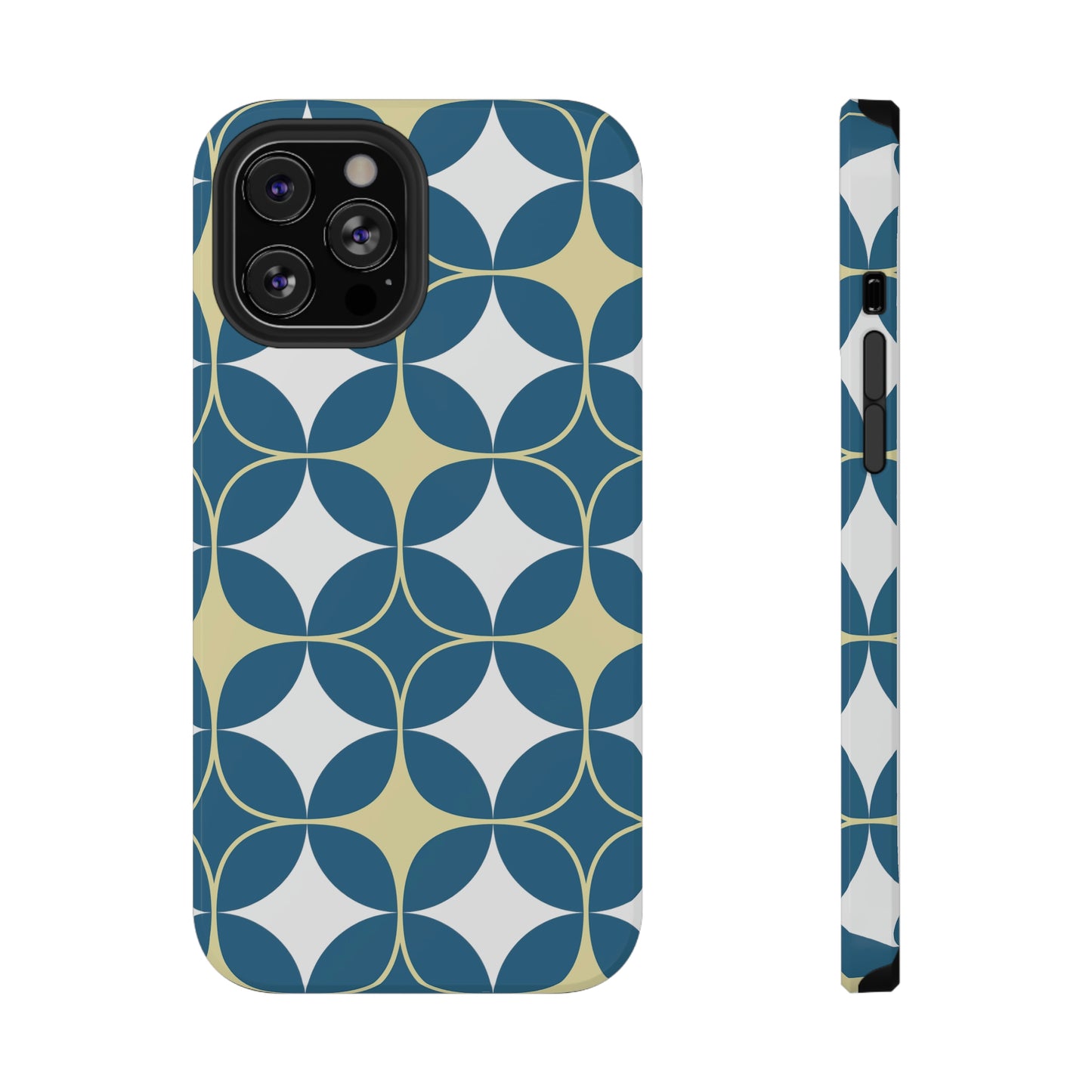 Geometric Blue Print Impact-Resistant Cases