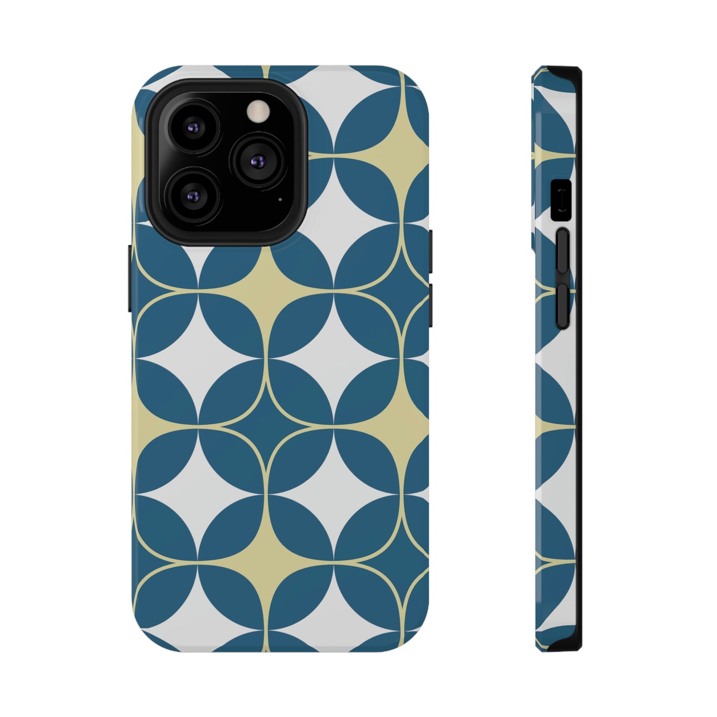 Geometric Blue Print Impact-Resistant Cases