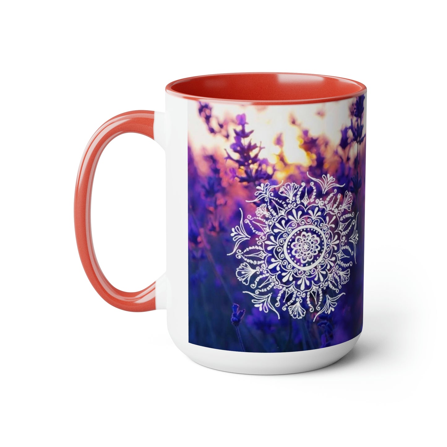 Sunrise Lavander  Two-Tone Coffee Mugs, 15oz
