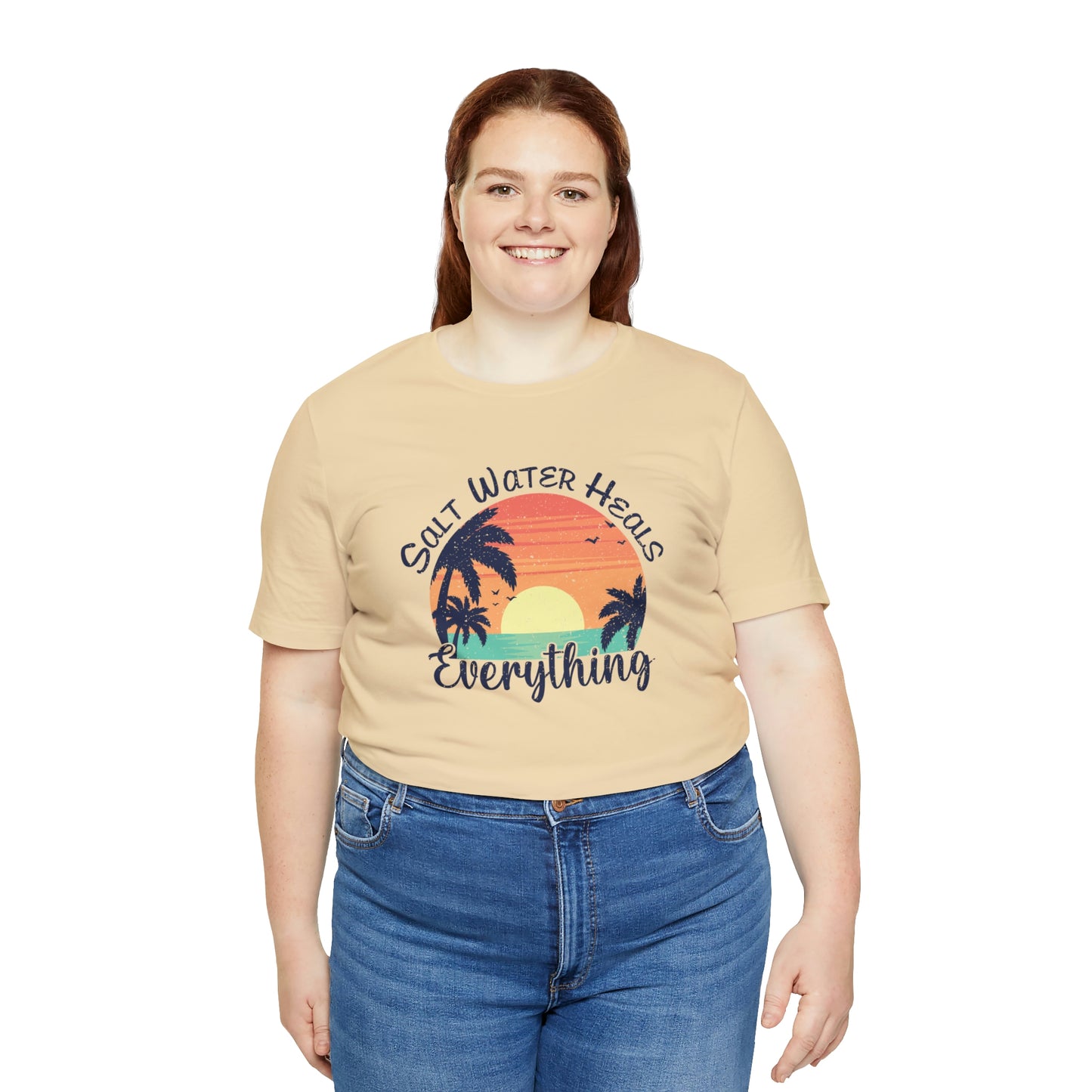 Saltwater Heals Everything Print Jersey Short Sleeve Tee