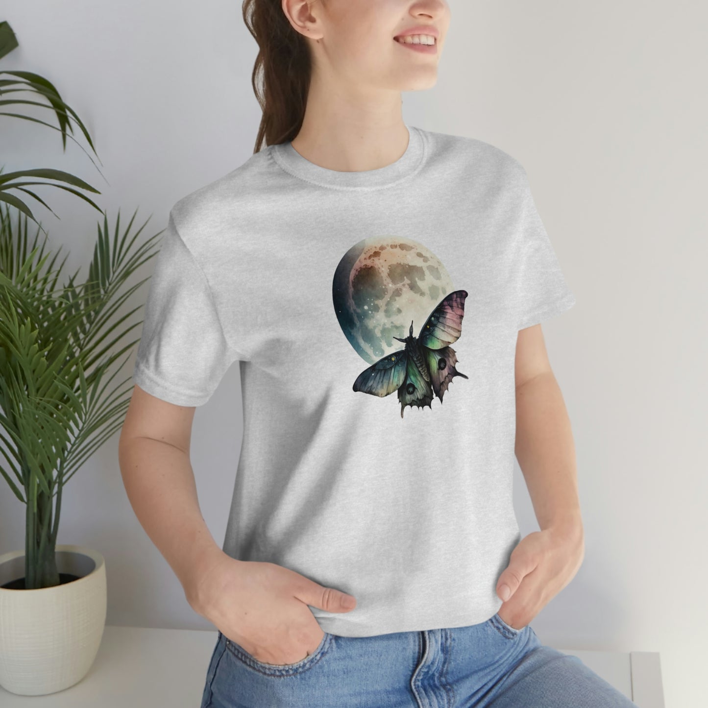 Lunar Moth Print Jersey Short Sleeve Tee