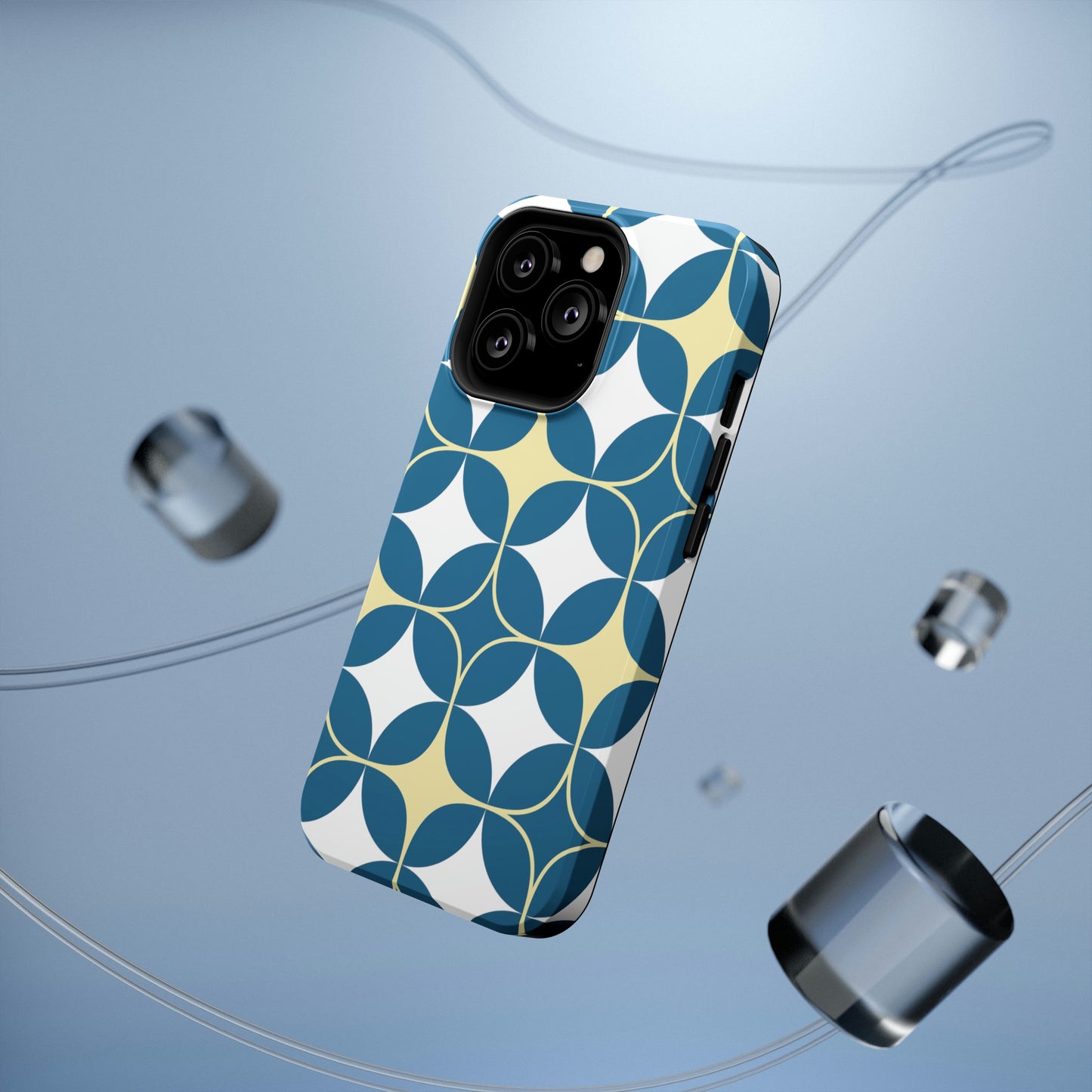 Geometric Blue Print Impact-Resistant Cases