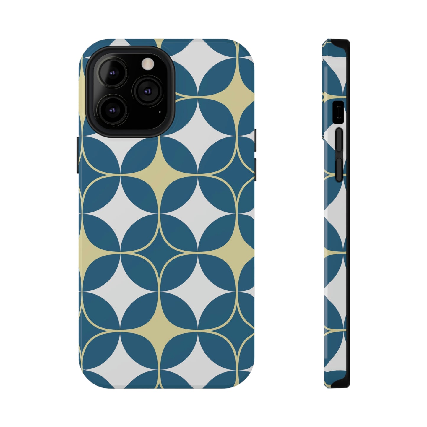 Geometric Blue Print Impact-Resistant Cases