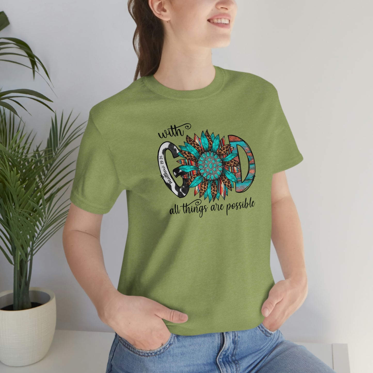 With God All Things Are Possible Unisex Jersey Short Sleeve Tee