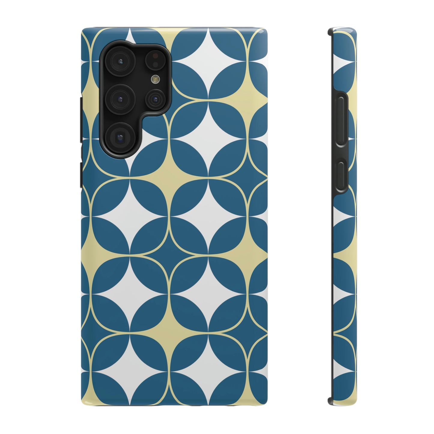 Geometric Blue Print Impact-Resistant Cases