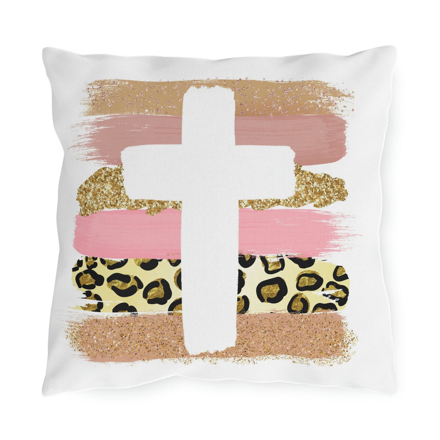 Leopard Print Cross, Outdoor Pillows