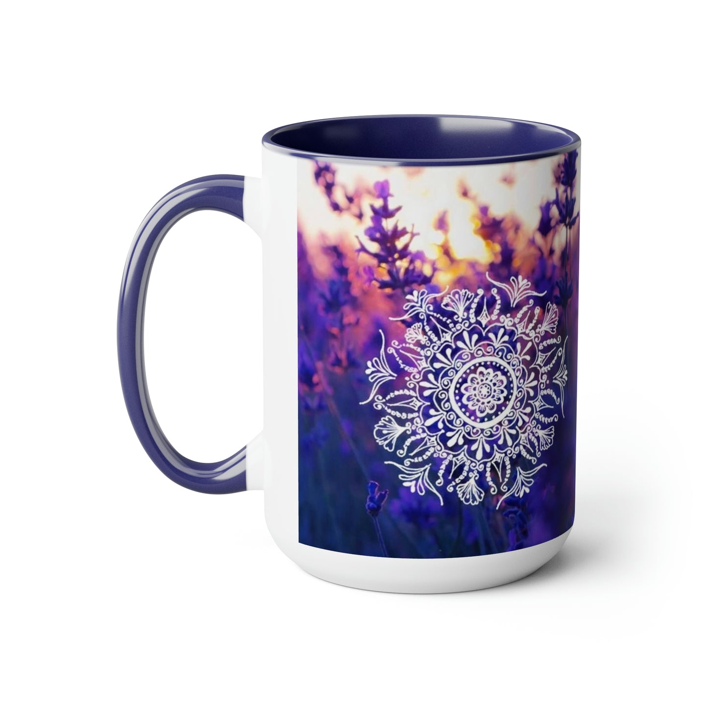 Sunrise Lavander  Two-Tone Coffee Mugs, 15oz