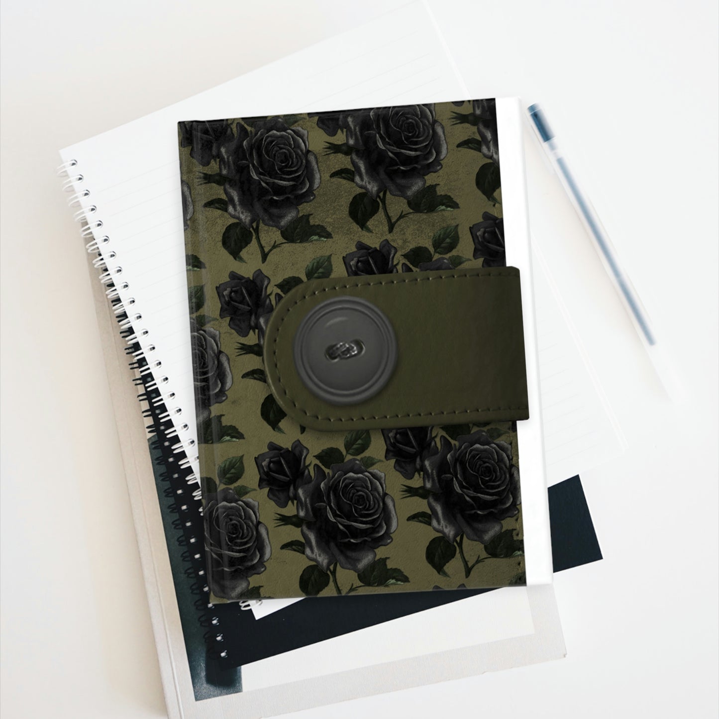 Vintage Black Rose Journal - Ruled Line