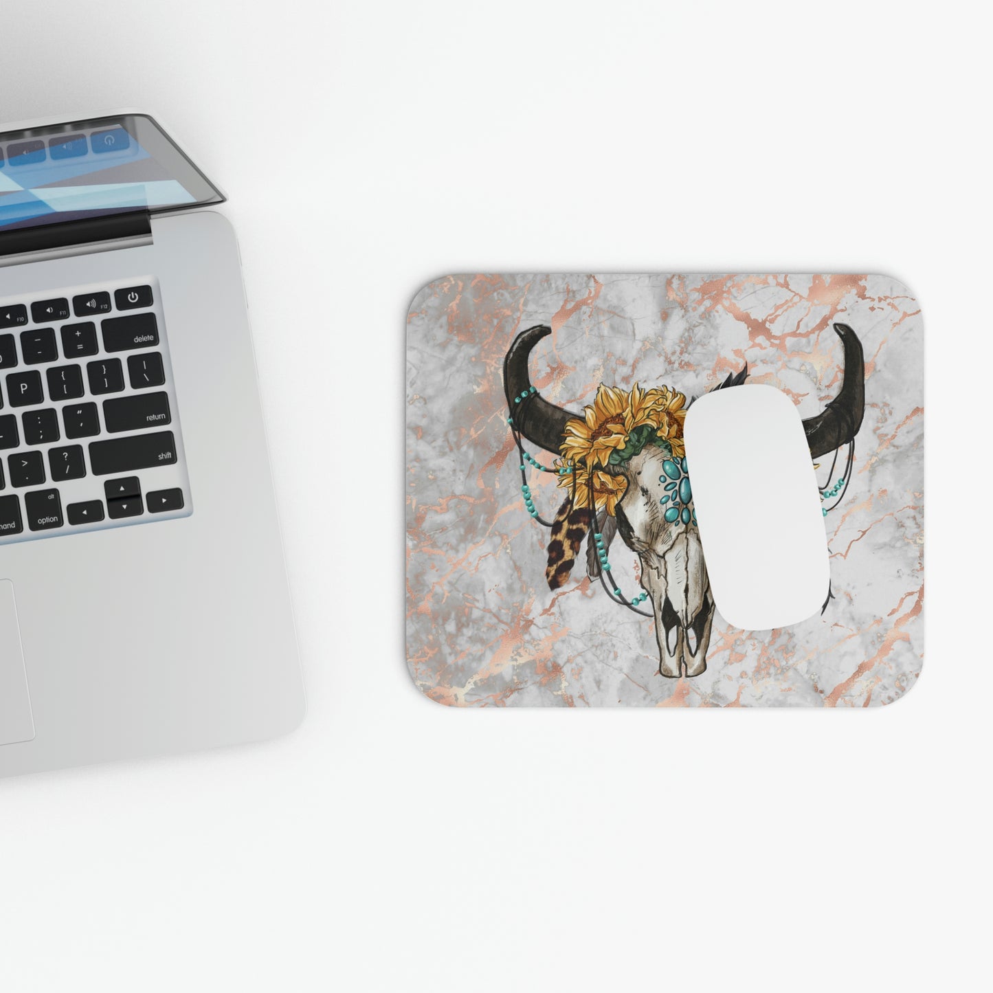 Western Cow Skull, Mouse Pad (Rectangle)