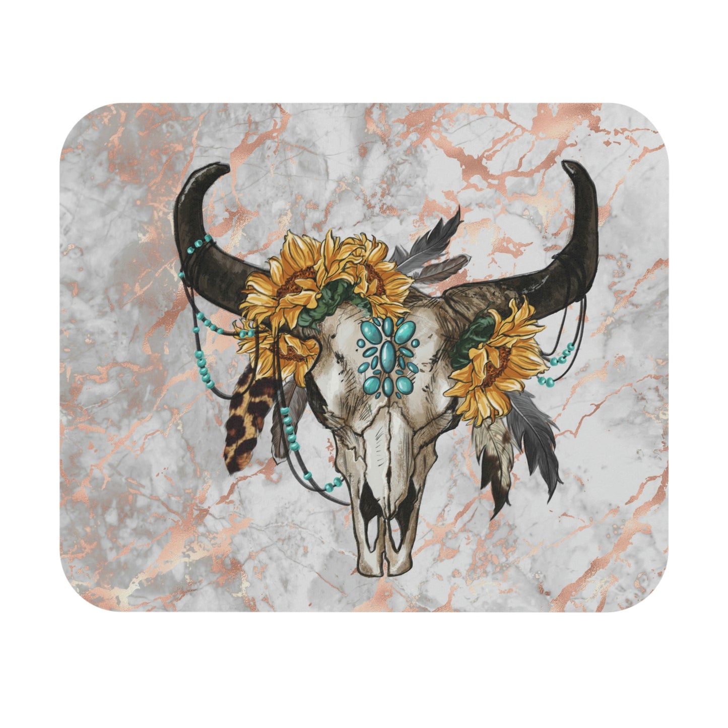 Western Cow Skull, Mouse Pad (Rectangle)