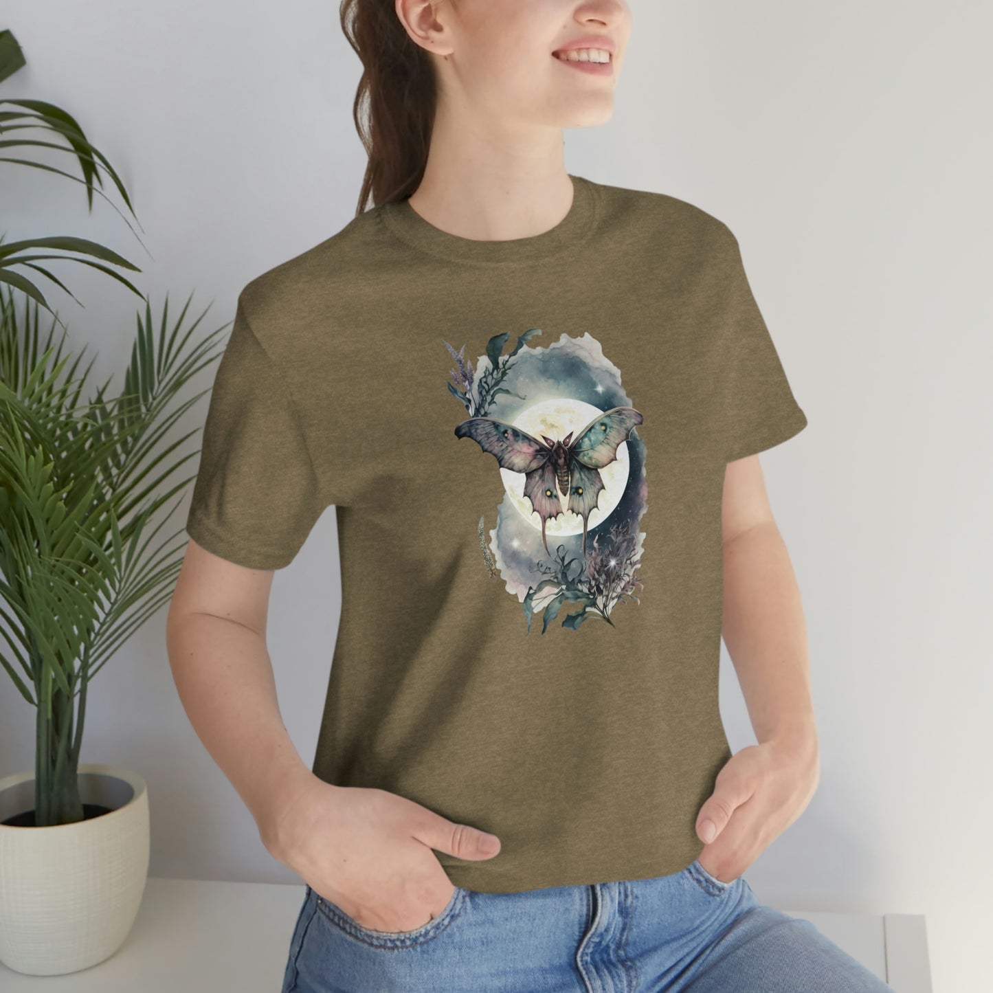 Moth Moonlight Print, Jersey Short Sleeve Tee