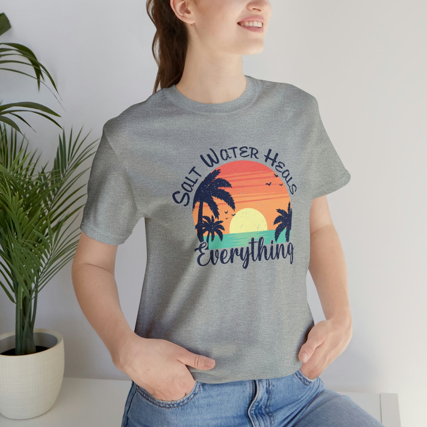 Saltwater Heals Everything Print Jersey Short Sleeve Tee