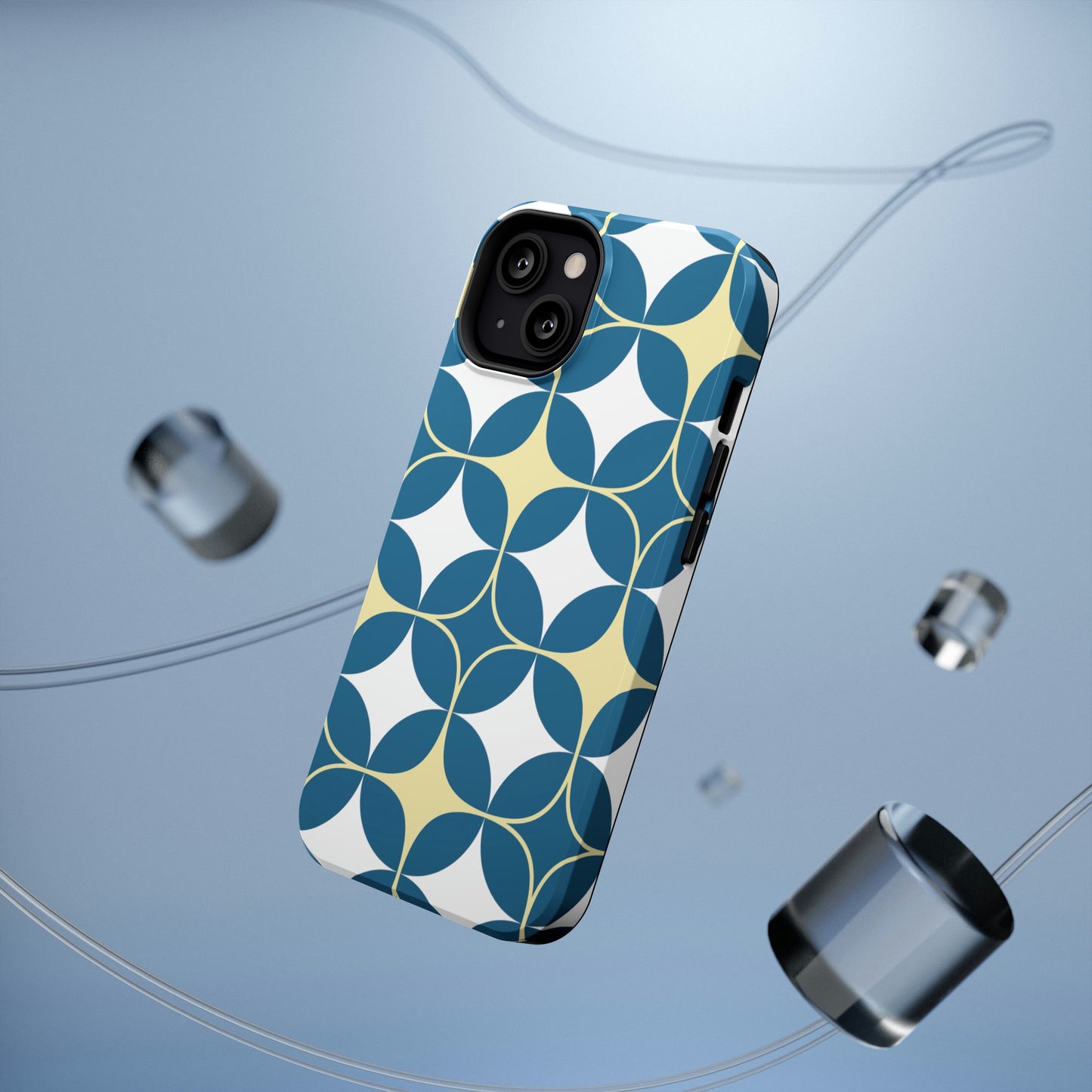 Geometric Blue Print Impact-Resistant Cases