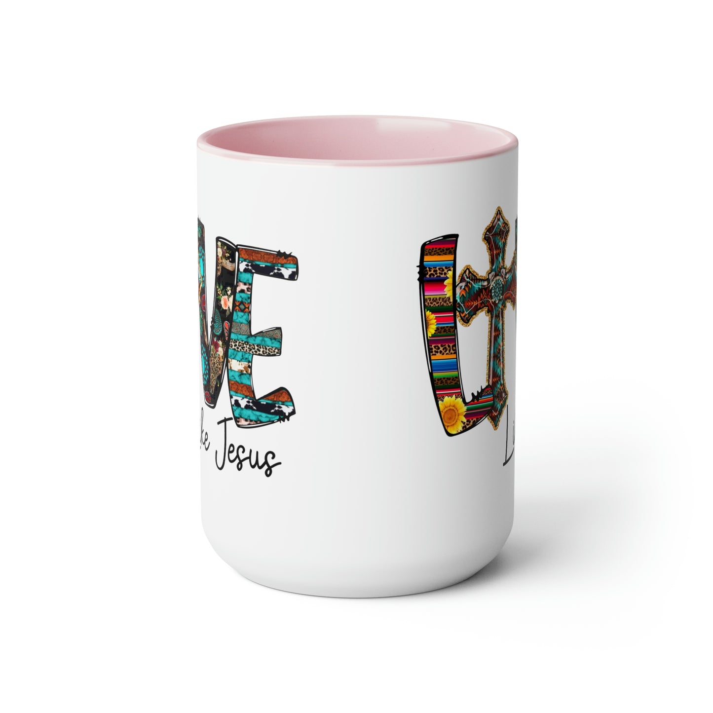 Live Like Jesus Two-Tone Coffee Mugs, 15oz