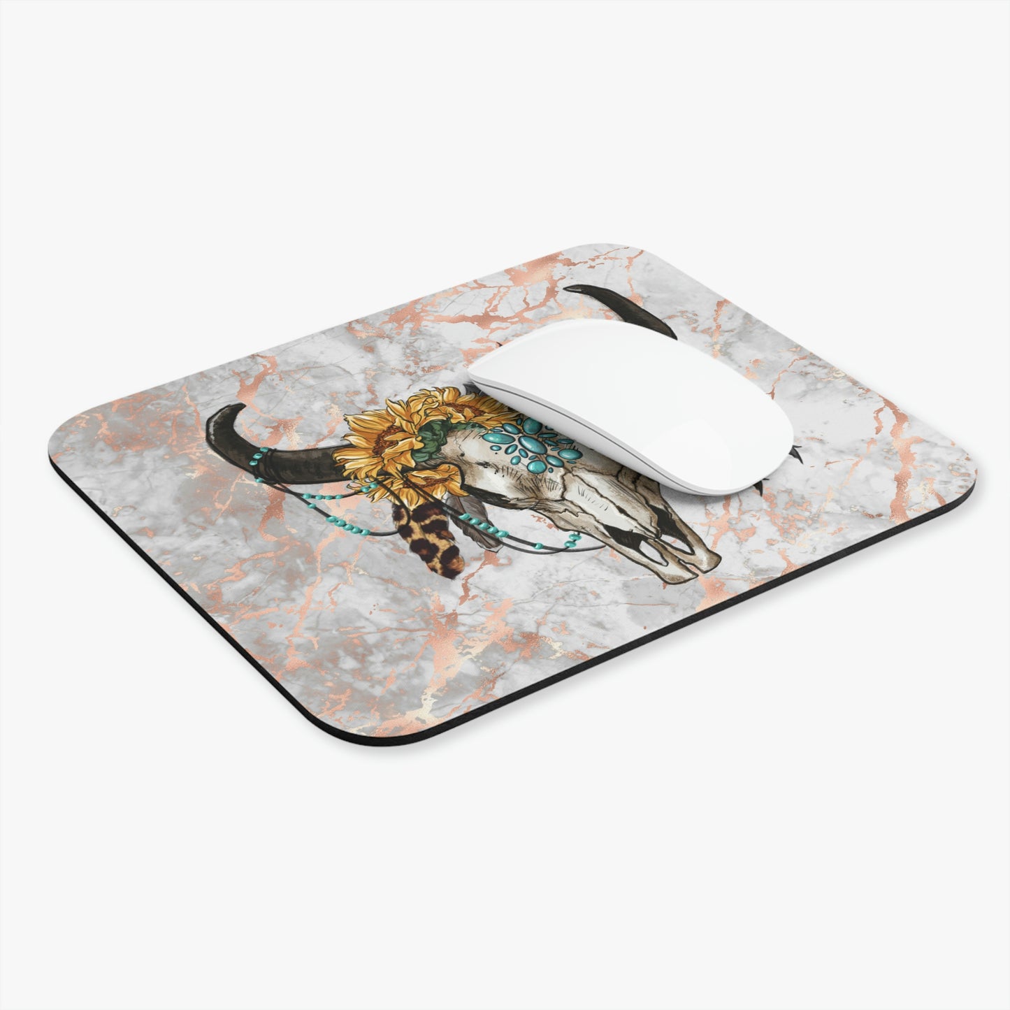 Western Cow Skull, Mouse Pad (Rectangle)